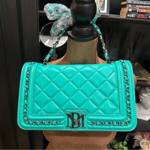 Badgley Mischka Quilted Crossbody Bag – Teal/Mint – NWT